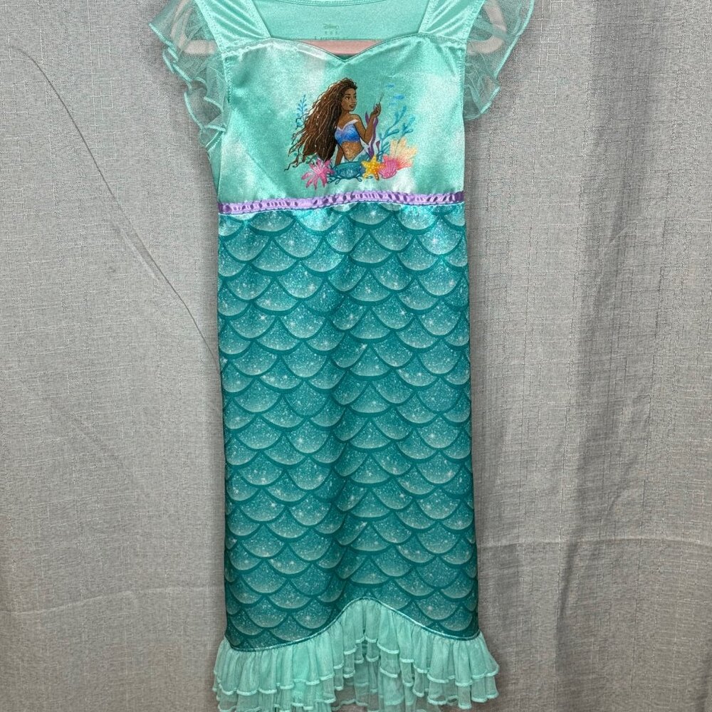 Disney - Ariel - Sleeveless Princess Sleep Dress With Lace - Size XS / 4/5 - Picture 3 of 8